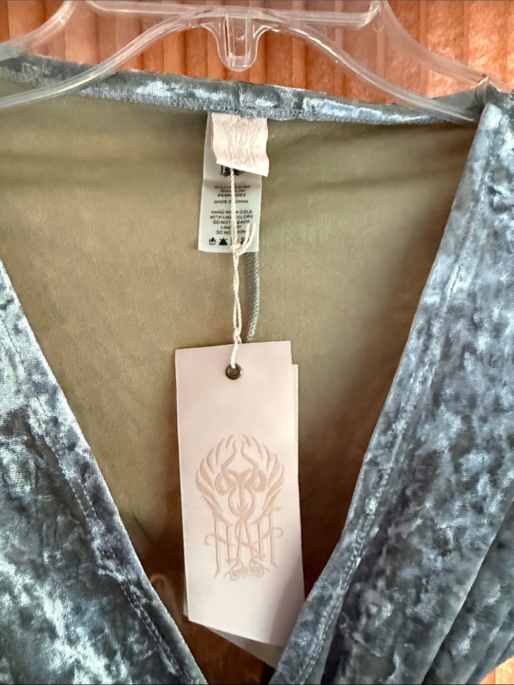 HAH By Free People Women's Silver Velvet Wrap Top & Jogger Pants Set Size L/M - Picture 2 of 11